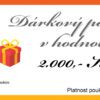 Dárkový poukaz na 2.000,- Kč